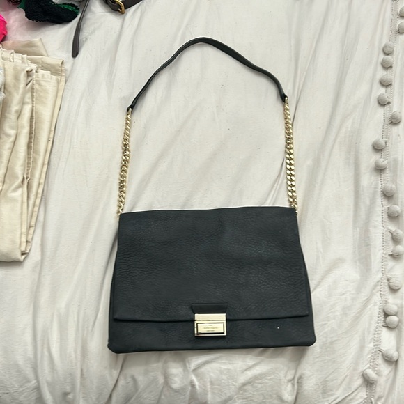 kate spade suede black shoulder bag 100% cow leather - Picture 1 of 6